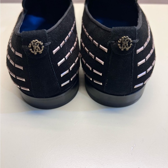 ROBERTO CAVALLI Elegant Black Leather Slip-On Loafers with Cushioned Insole - Picture 3 of 13